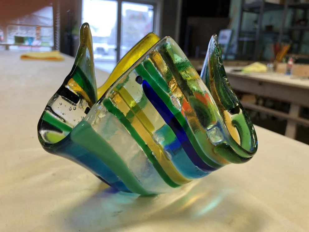 Indy fused glass image